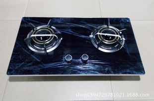 厂家直销批发铜盖铸铁架铝合金包边钢化玻璃燃气灶嵌入式双灶