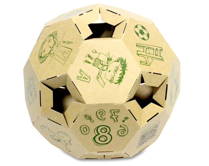 展开图:由12张台历页以及一连体板块组成(如下图)      可在足球纸张