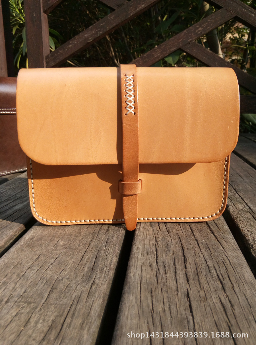 vintage文艺范复古头层牛皮植鞣皮手工女包女士单肩斜挎包6022