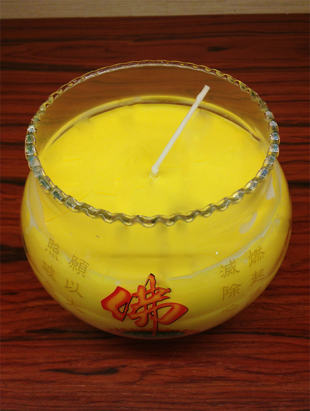 全新 妙观藏 酥油蜡烛 天然无烟 三天佛字大钵形 宗教佛像蜡烛