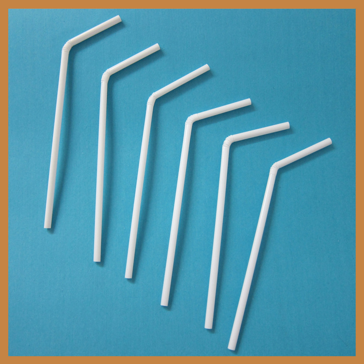 直销一次性乳白色吸管 塑料吸管 时尚可弯