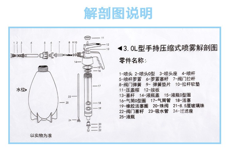 厂家气压式喷雾器喷水壶手动喷雾器浇花喷壶2l园艺工具