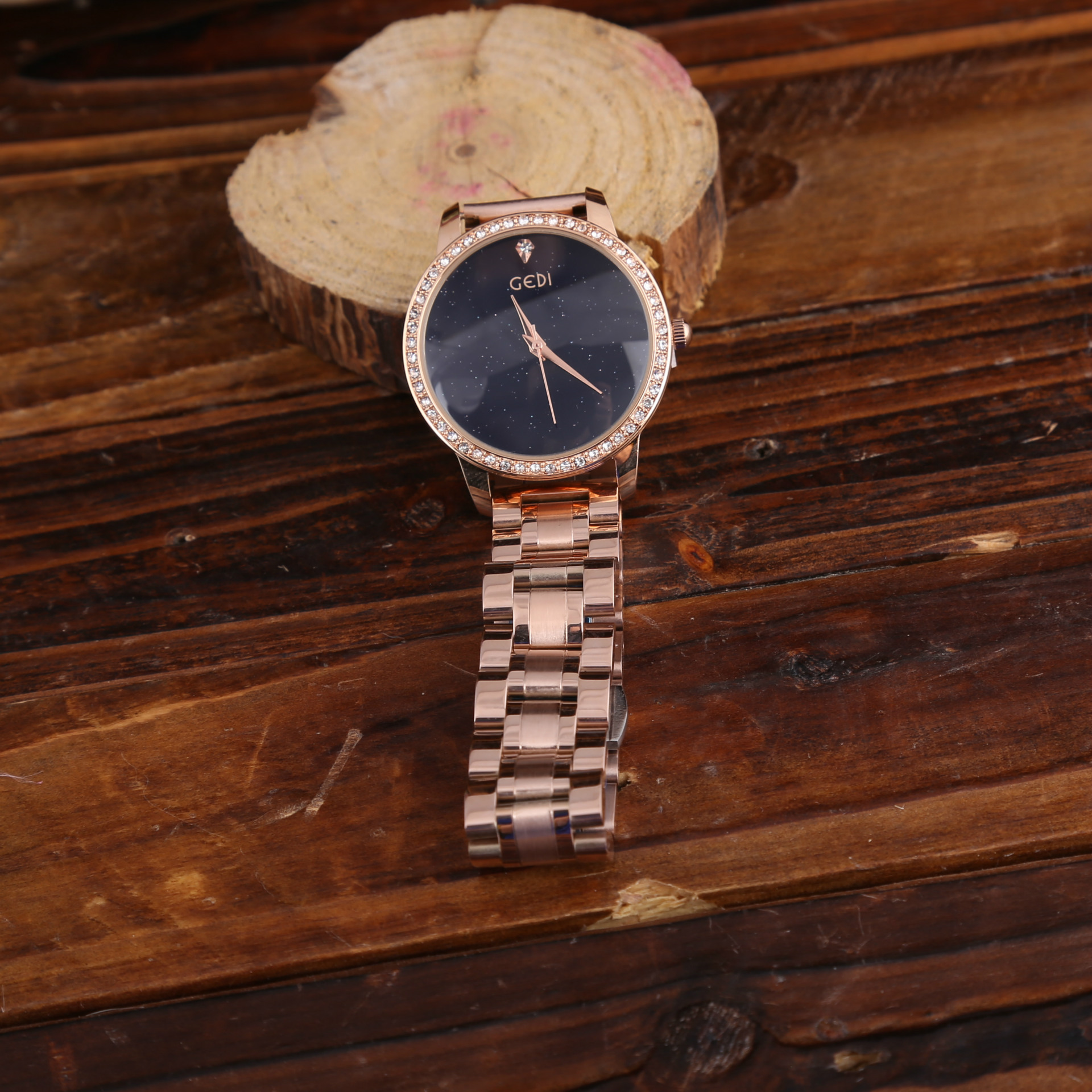 淘宝正品女士手表韩版镶钻钢带蝴蝶扣时尚休闲百搭简约女石英腕表