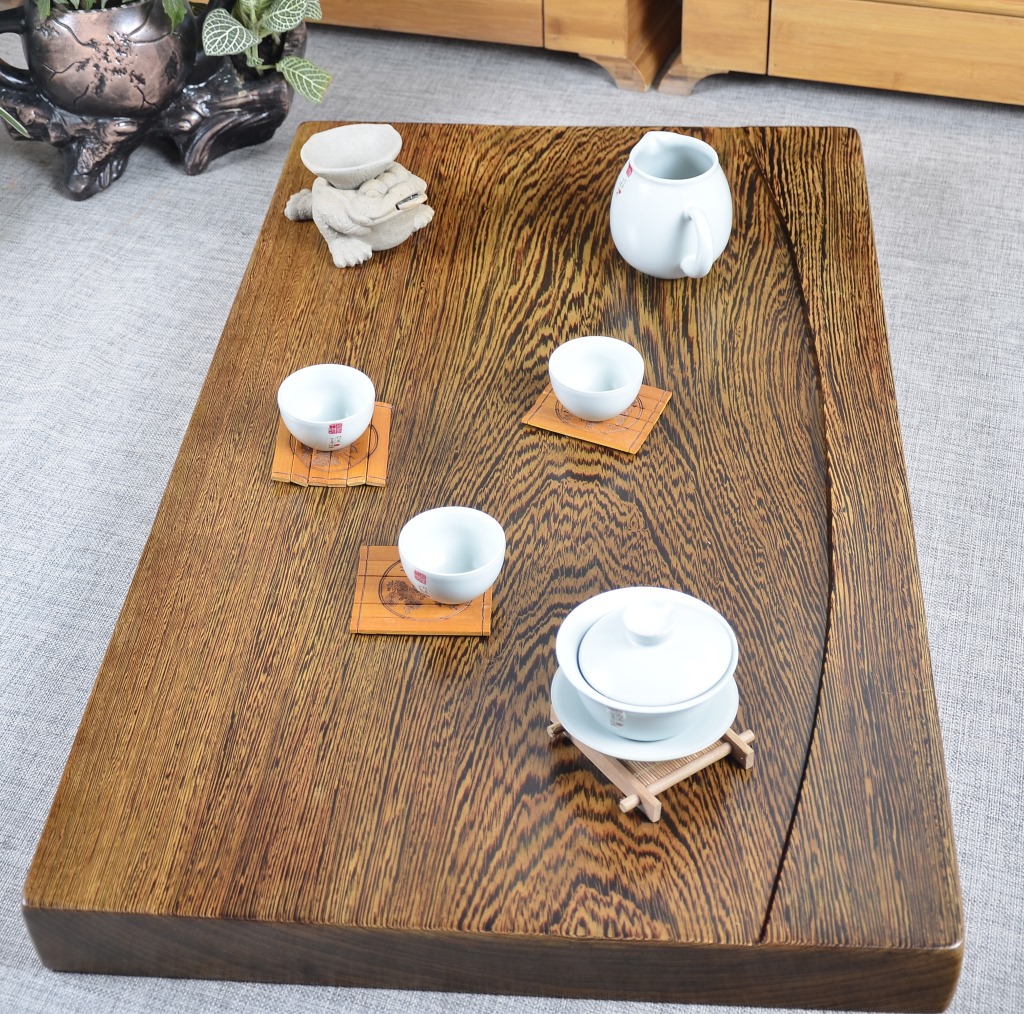 鸡翅木茶盘 整块黑檀木实木原木功夫茶具 茶盘 茶海茶台 特价月牙