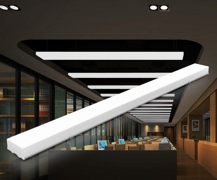 led线条灯 100x1200mm 吊线式 办公照明 吸顶 线行无影拼接