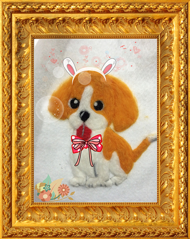 厂家创新益智产品 羊毛针刺画 手工diy-毛毡