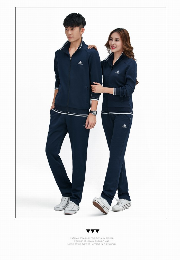 春秋新款纯棉运动套装情侣装男女式团体休闲