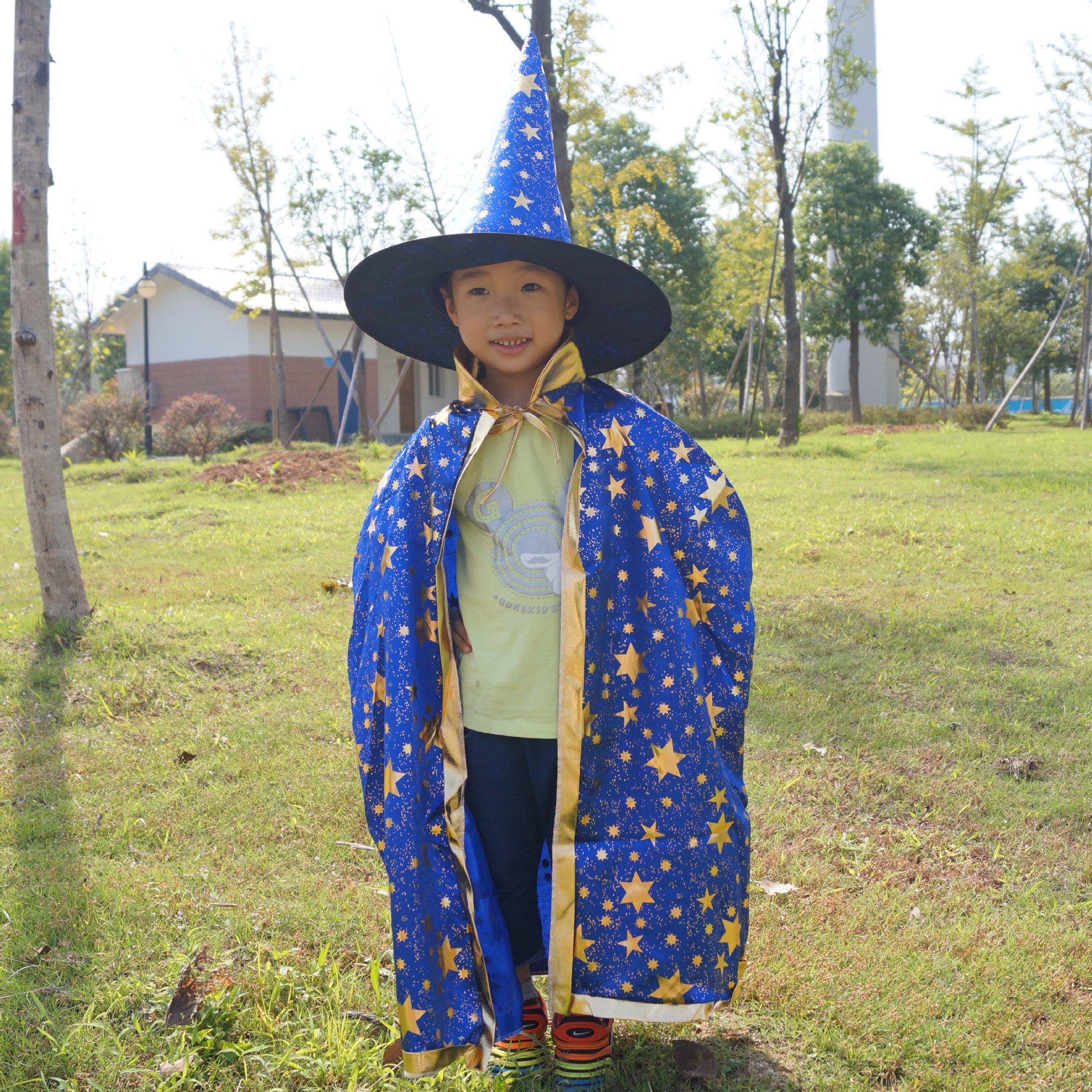 服装亲子活动幼儿表演儿童鬼节南瓜巫师款斗篷万圣节南瓜披风披肩