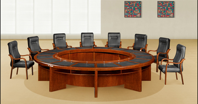 圆型会议桌 喷油漆洽谈会议桌 大会室桌子 领导会议桌