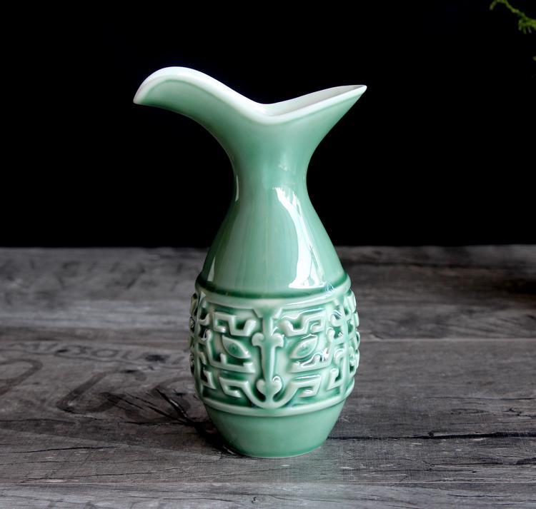 精致陶瓷仿古酒具套装古代帝王酒壶爵杯青绿色分酒器