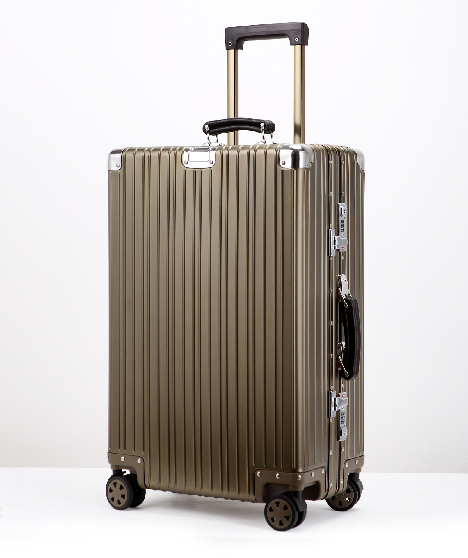 现货爆款**拉杆箱 全身铝镁合金行李箱户外旅行万向轮密码箱