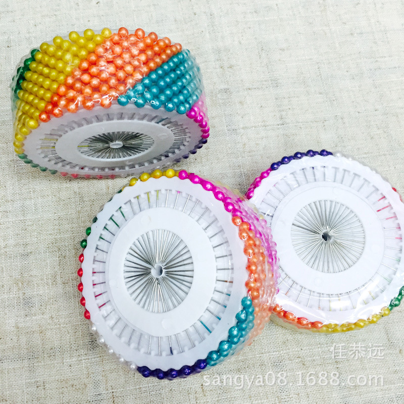 彩色珠光针定位针固定彩针大头针diy珠针