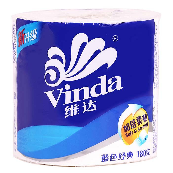 维达v4028纸巾蓝色经典180克卷筒纸10卷一提25元包邮卫生纸