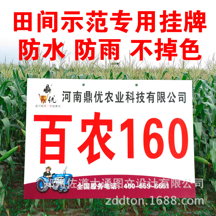 百农160pvc挂牌田间示范牌 玉米挂牌pvc挂牌种子宣传.