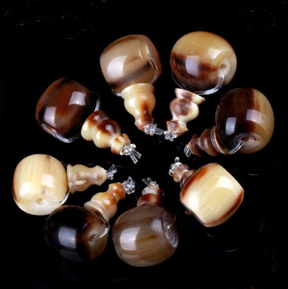 天然牦牛角三通佛头佛珠手链星月金刚菩提牛角藏式三通配饰批发