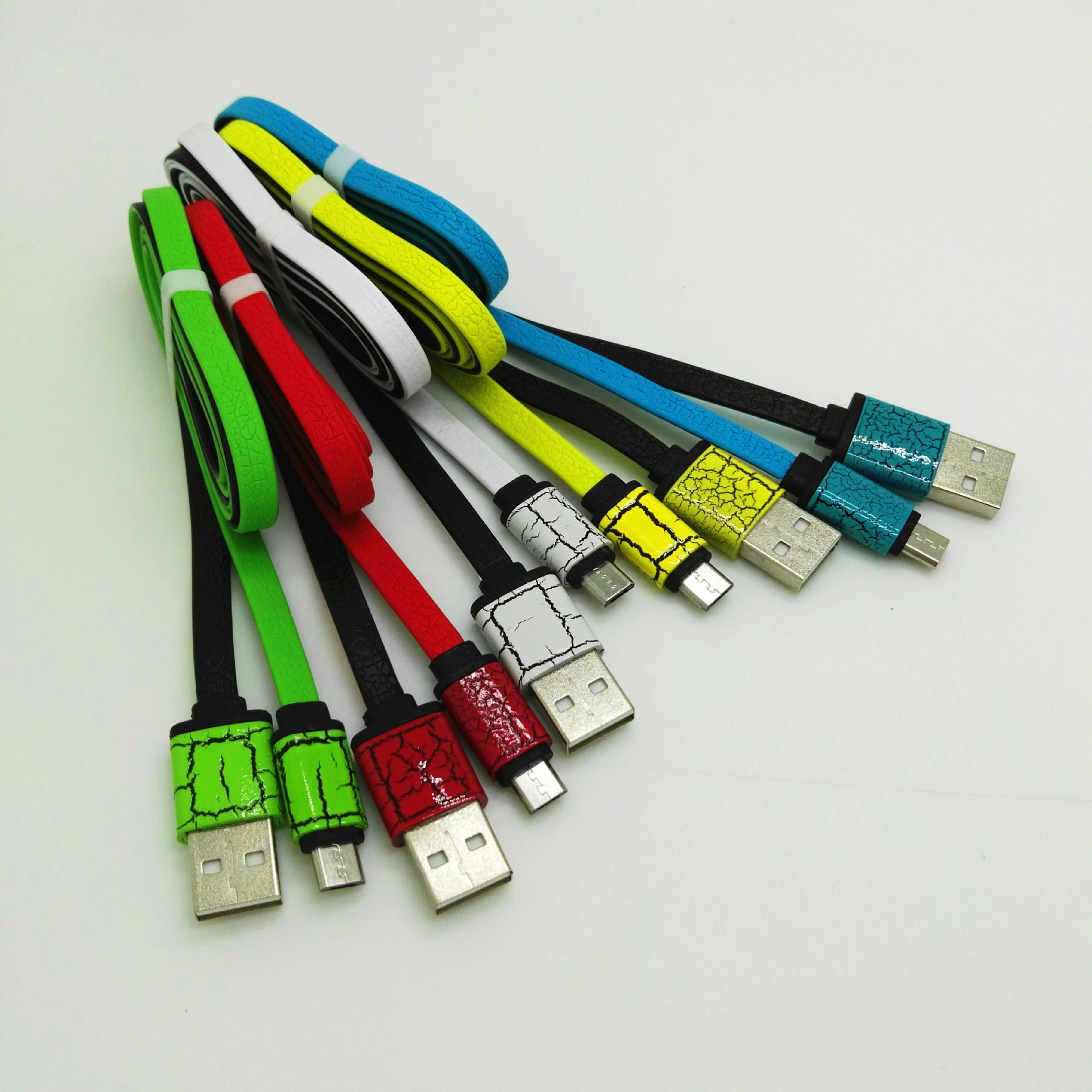 裂纹冰纹数据线二合一吊篮充电线 双色面条线 乐视数据线工厂直销