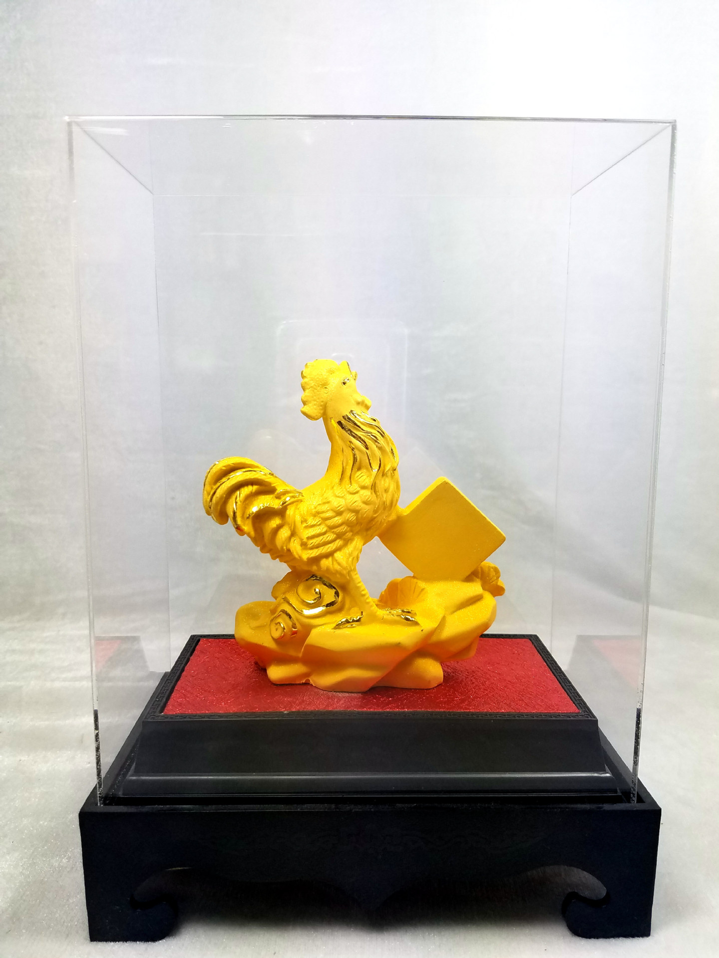 鸡年礼物绒沙金工艺品招财金鸡如意摆件金鸡送福大吉大利意吉祥物