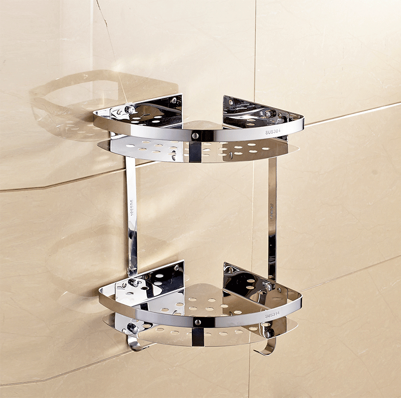 浴室304不锈钢三角篮卫生间置物架五金挂件三角架 角架