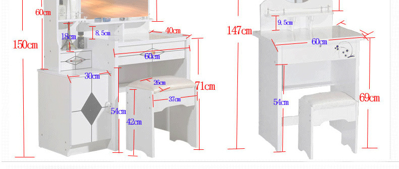 梳妆台尺寸图图解图片