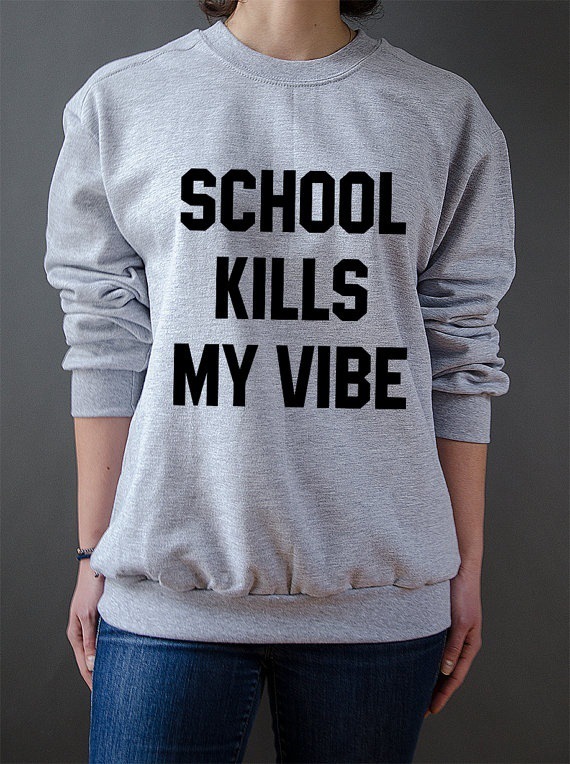 school kills my vibe 秋冬速卖通字母【卫衣】 亚马逊外贸