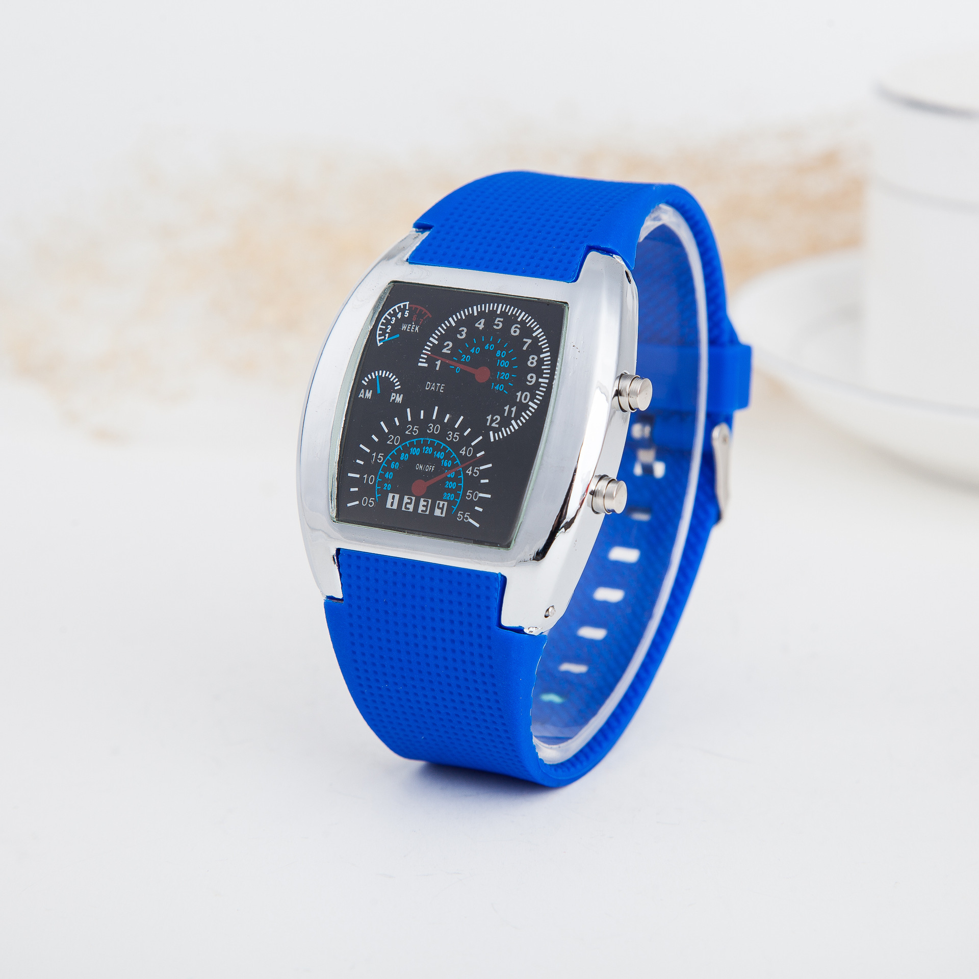 航空仪表盘led手表 新款男女冷光运动手表 学生个性合金电子手表