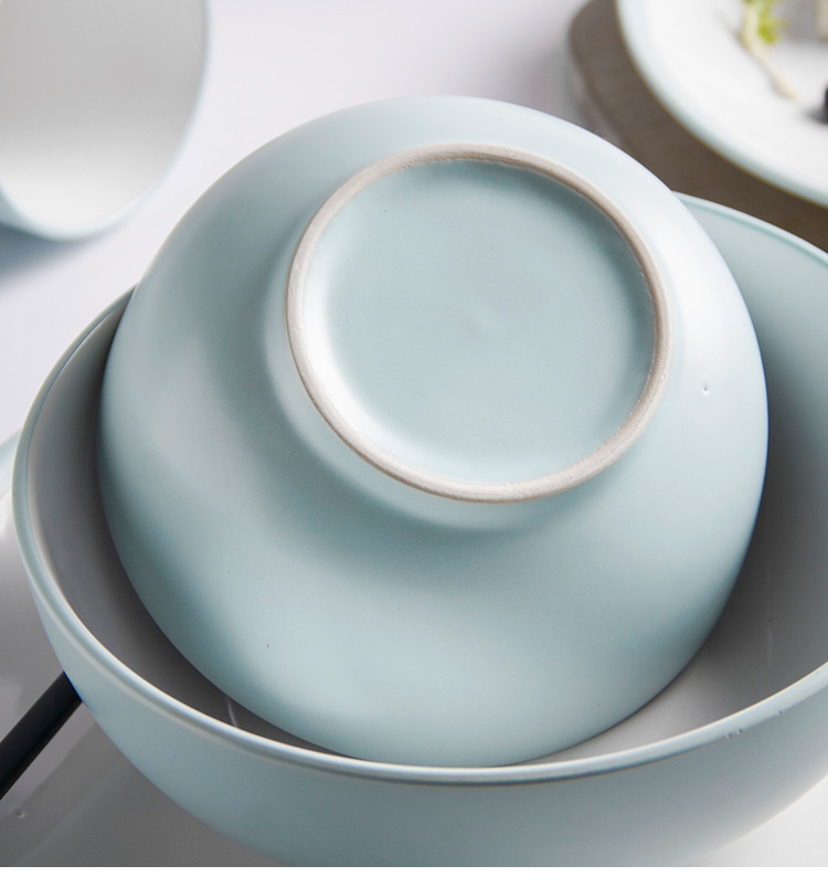 出口正品色釉陶瓷餐具套装马克杯汤面碗沙拉菜碗8寸/10寸大小圆盘