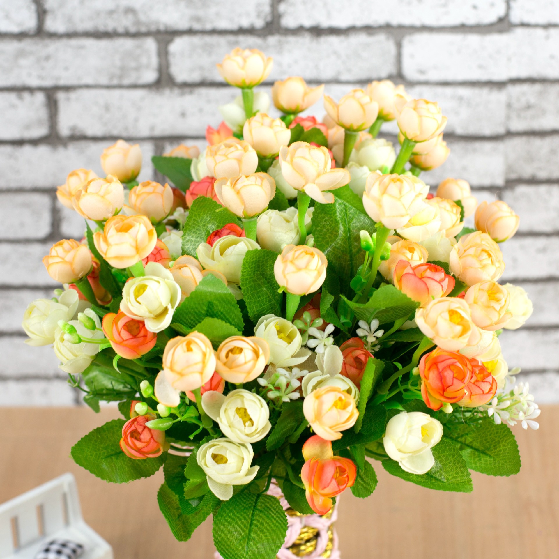 18头小茶花 厂家批发 仿真花 绢花假花 装饰摆设花 淘宝爆款 - 苗木批