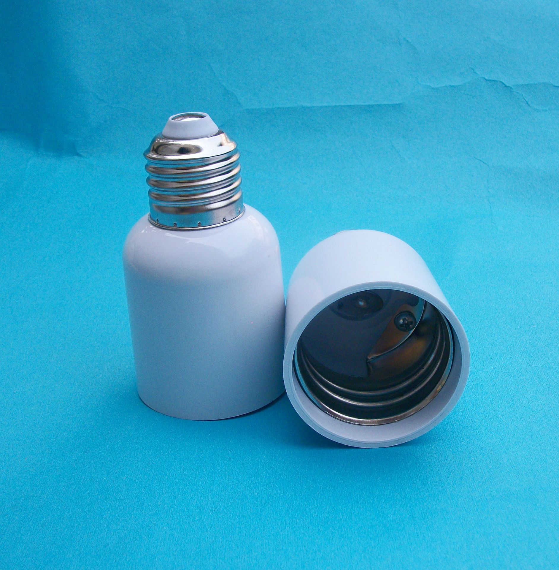 e27转e40节能灯led测试老化专用灯头e40螺口灯头灯座黑白两种选择