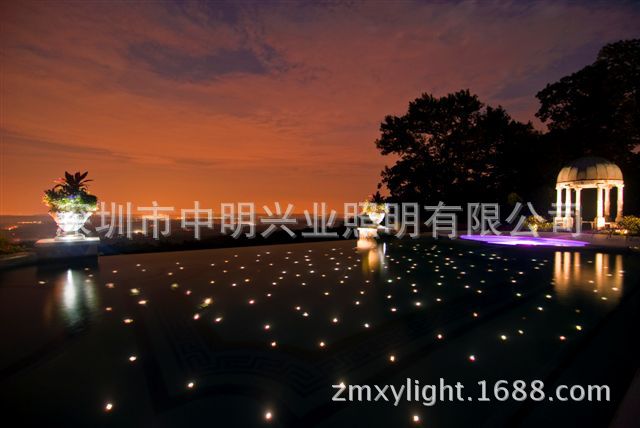 别墅泳池埋地光纤灯 地埋满天星光纤灯 地埋星星灯