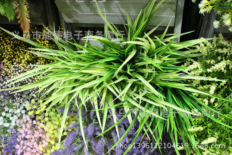5叉白青草植物墙配材仿真草大青草绿景装饰杂草塑料草