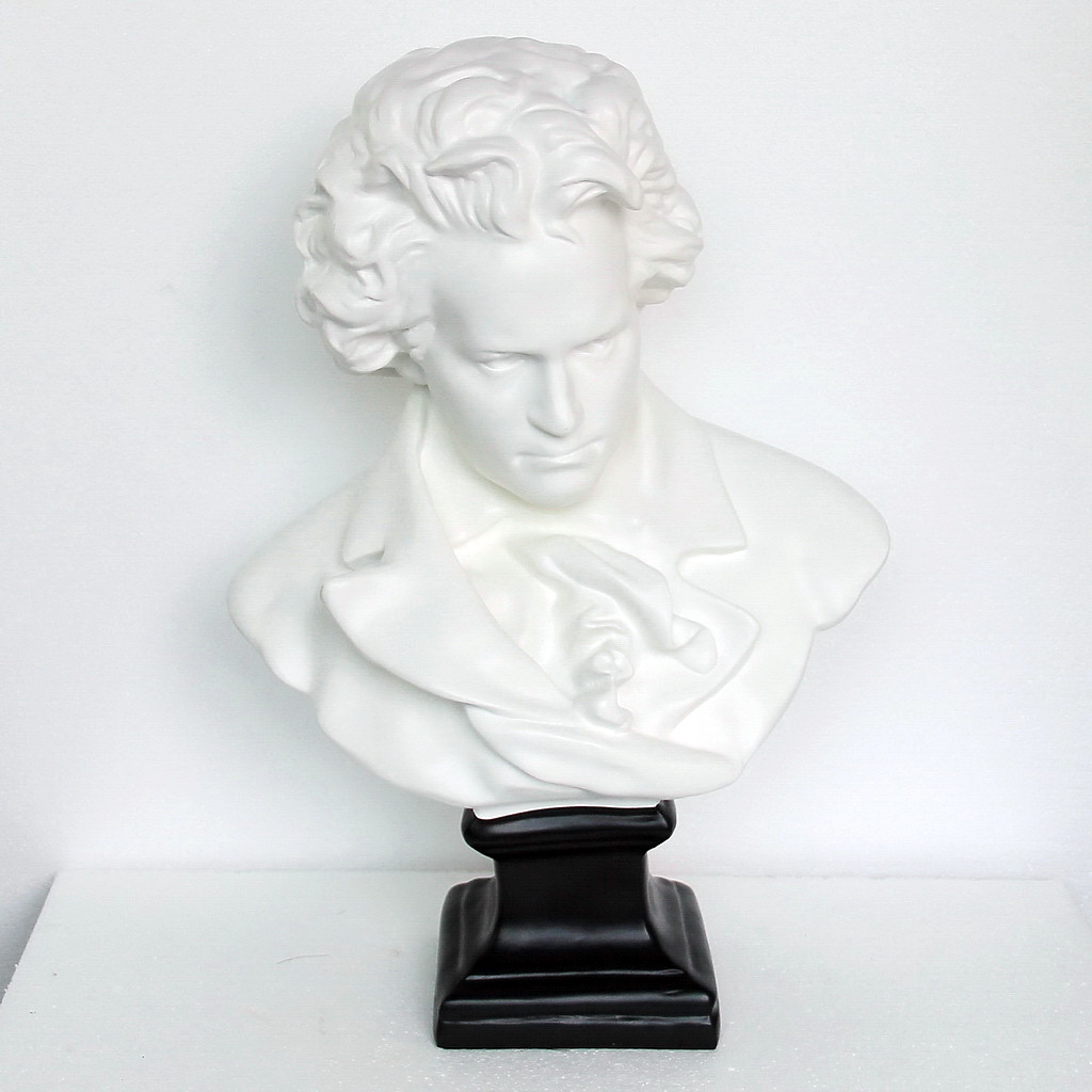 厂家直销 欧式树脂摆件仿石膏贝多芬头像音乐家纪念胸像雕塑批发