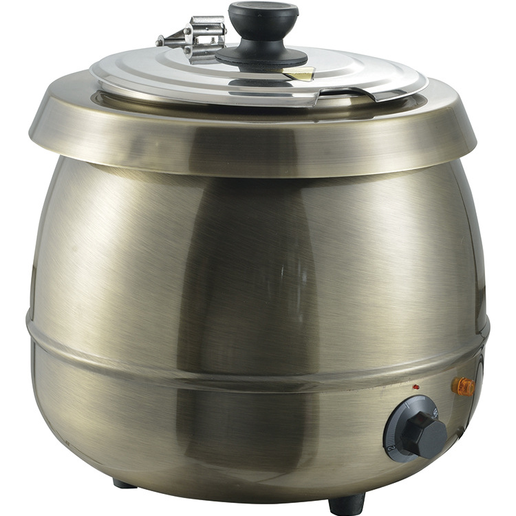 荐 不锈钢电子黑汤煲 自助餐带电暖汤煲 酒店用品不锈钢汤粥煲