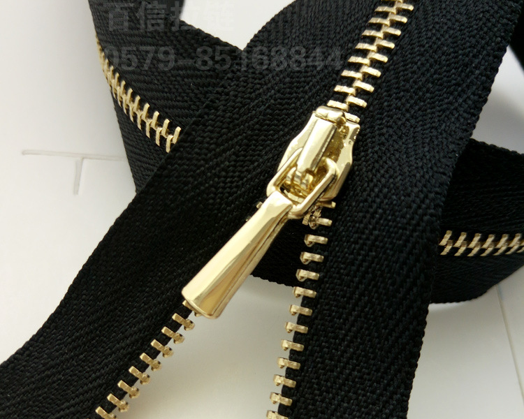 2号金属铜牙镀金闭尾拉链 服装箱包专用小号拉链黑白拉链现货小批