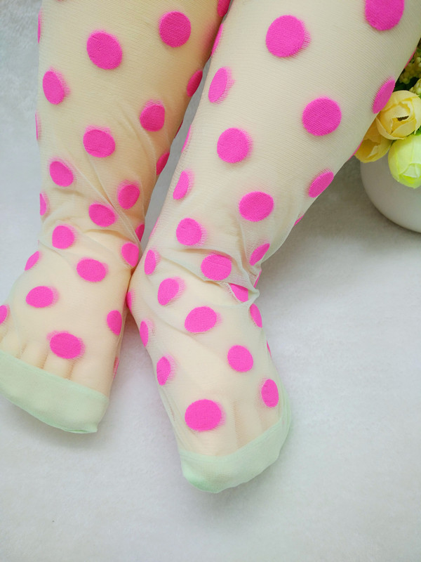 女童连裤袜 夏超薄打底丝袜 大圆点儿童芭蕾舞蹈袜 糖果色包芯丝