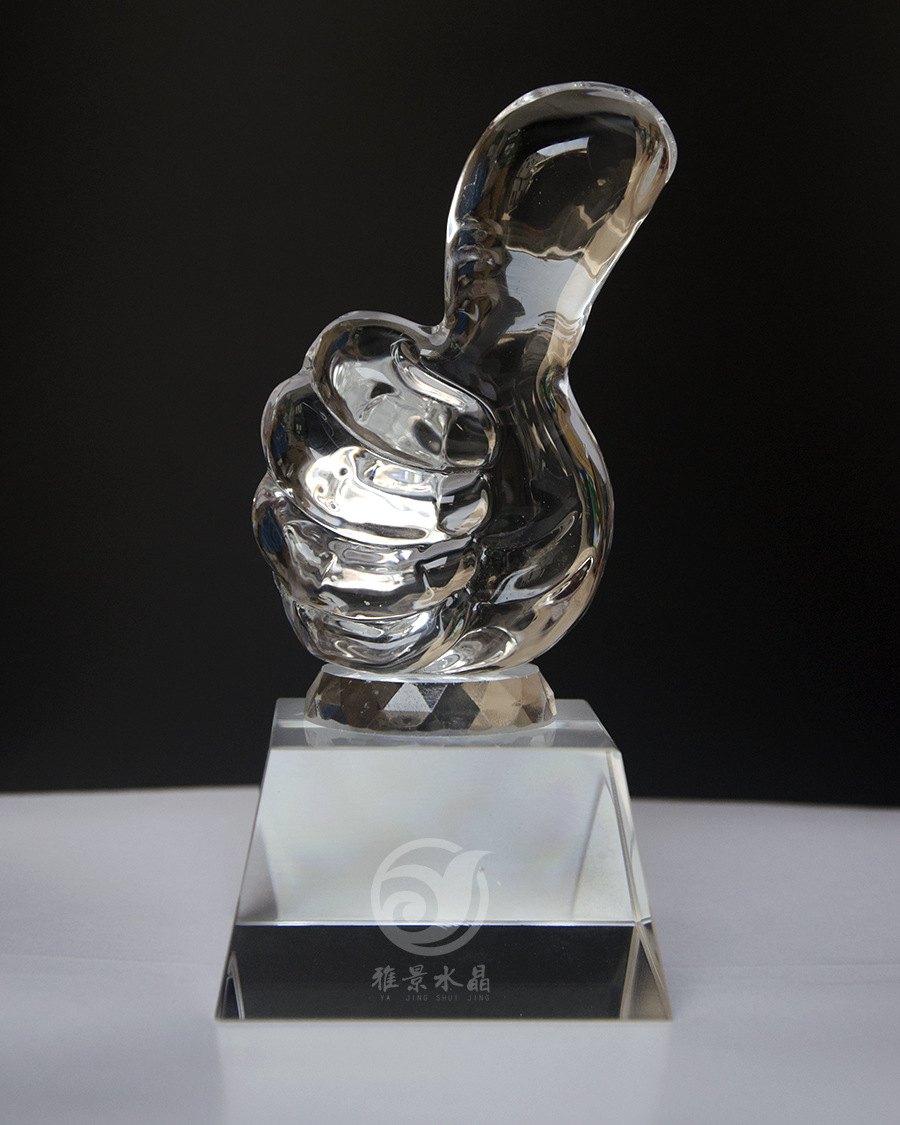 儿童少儿小学生颁奖专用小号大拇指水晶奖杯 定制刻字 优秀学生奖