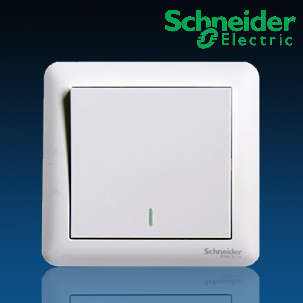 施耐德畅意磨砂白开关面板a3b31_2a 一位单联一开双控开关面板