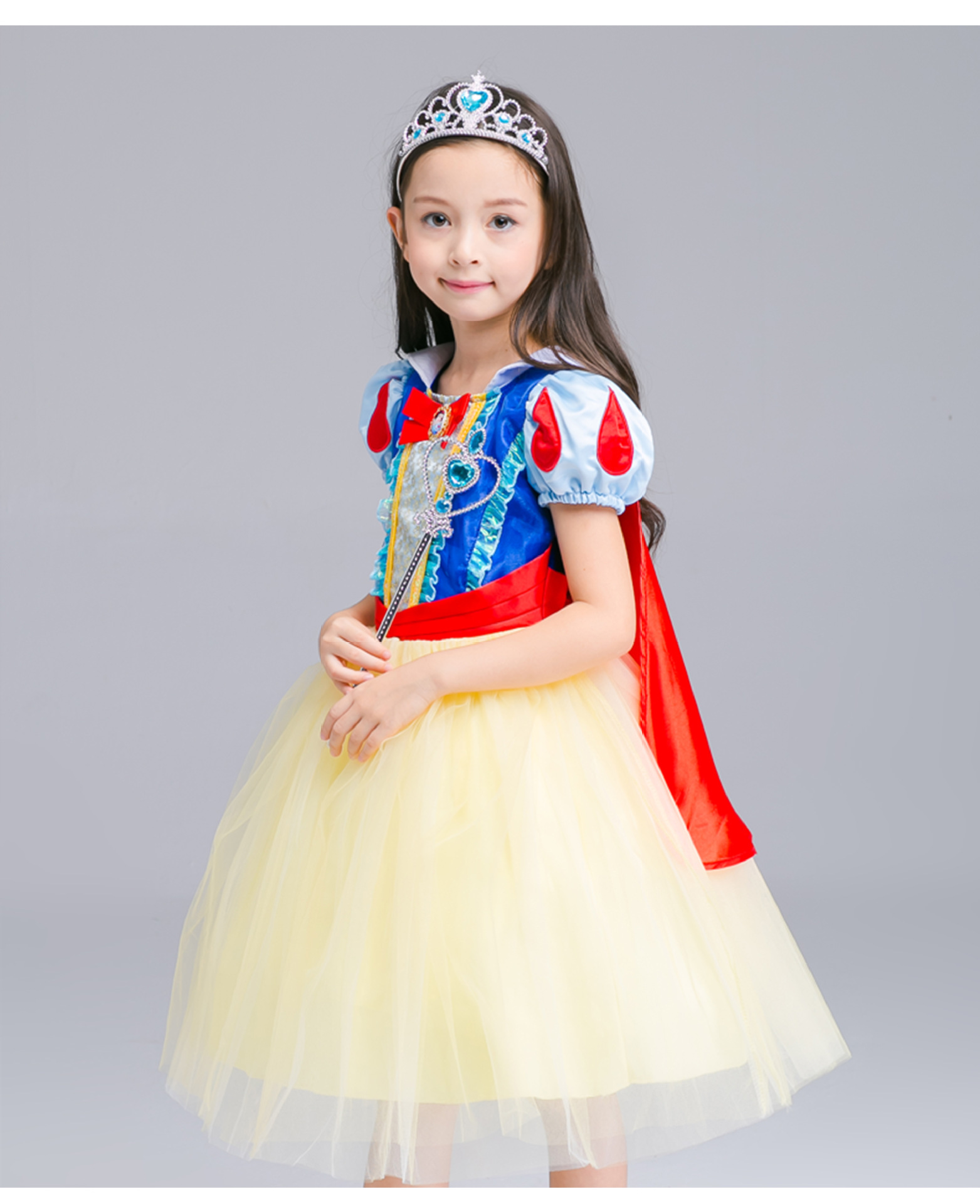 儿童白雪公主裙女童跨境万圣节连衣裙演出服礼服表演服装外贸童装