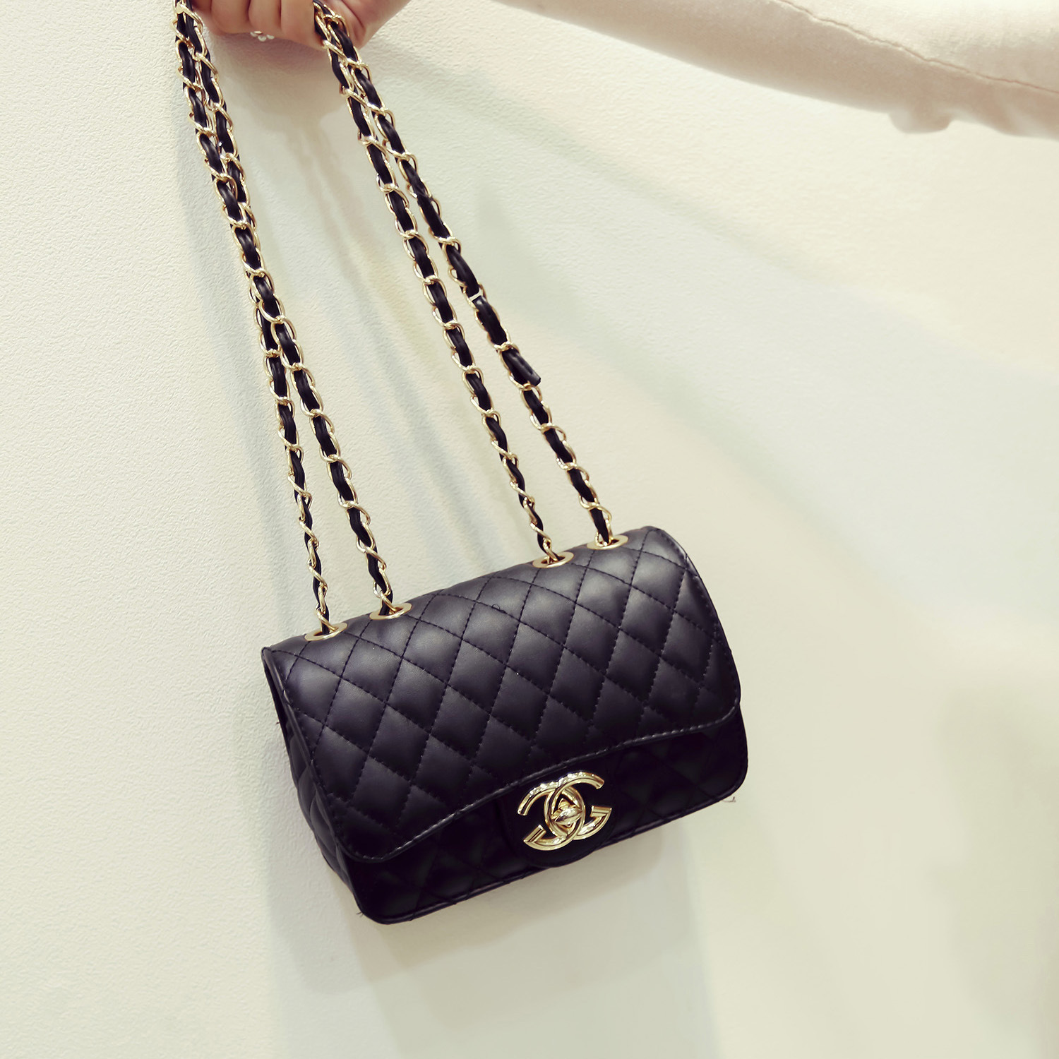 链条包】春夏新款潮流女包欧美时尚小香风菱格链条包单肩斜挎包小包包