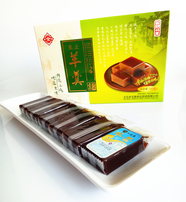 北京特产羊羹京八件口味200g礼盒包装办公室休闲零食板栗红豆味
