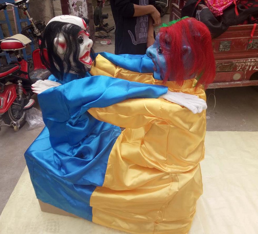 新款老汉二鬼摔跤演出道具夫妻摔跤小两口打架二人斗打架社火道具