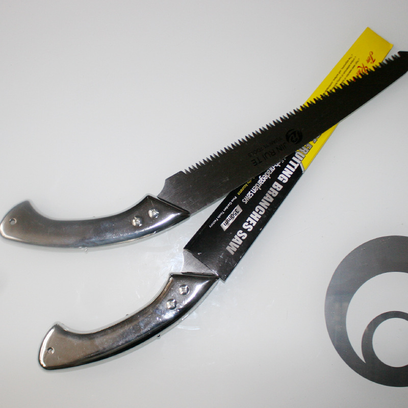 五金园林农用工具350#电镀三面磨头钢柄手锯弯把锯铁锯树枝锯刀锯