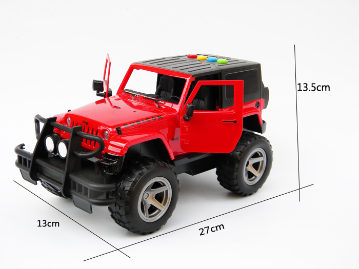 林达越野车吉普车模型带灯光音乐讲故事惯性车双开门儿童玩具车