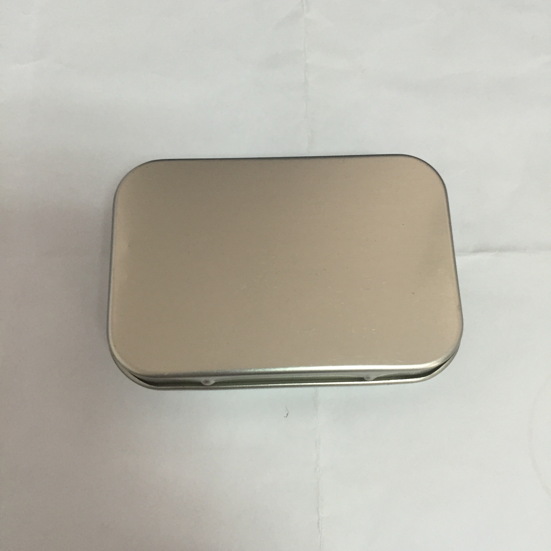 马口铁长方形小方盒 磨砂铁铰链盒 两片拉伸扁盒 7.6x5x1.9cm