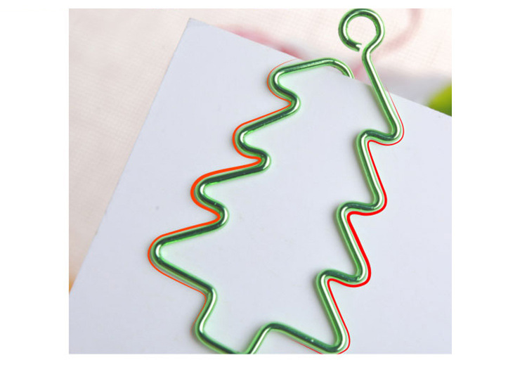 新品金属书签彩色电镀圣诞树创意回形针可爱曲别针定制厂家直销