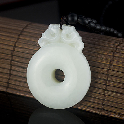 兴展珠宝 天然和田玉吊坠雕件如意龙玉雕精选父亲节礼品厂家直销