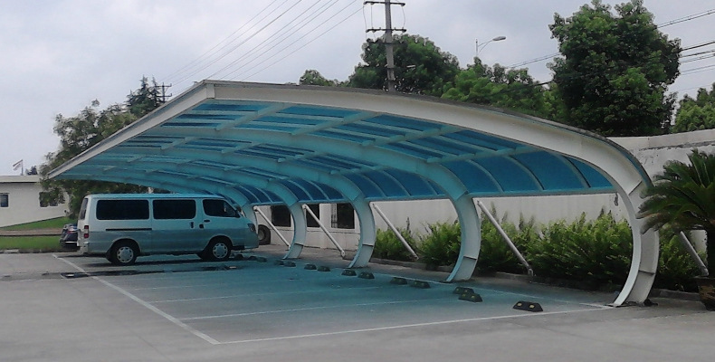 厂家专业设计制作户外铝合金停车棚铝合金阳光板车棚耐力板车棚