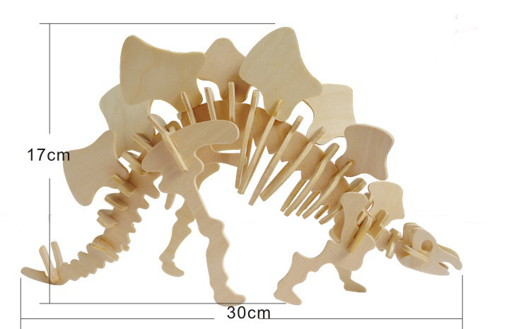 厂家直销批发diy益智木制玩具/3d木质拼图仿真 小剑龙恐龙拼图