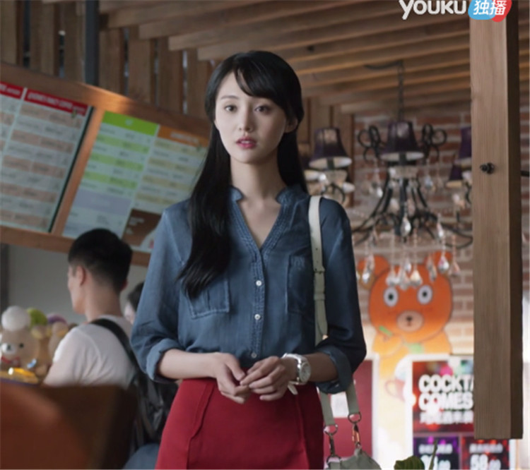 微微一笑很倾城贝微微郑爽同款长袖牛仔衬衫