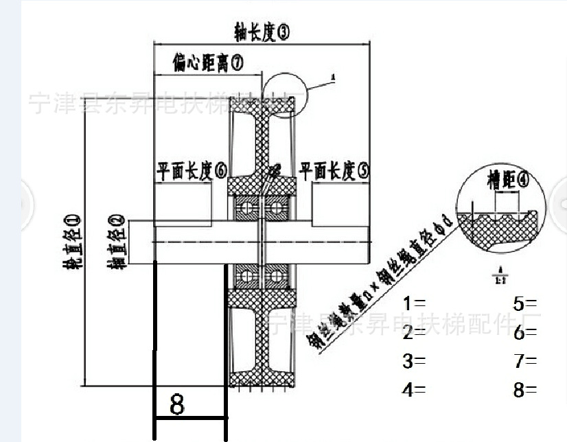 电梯导向轮制作尺寸