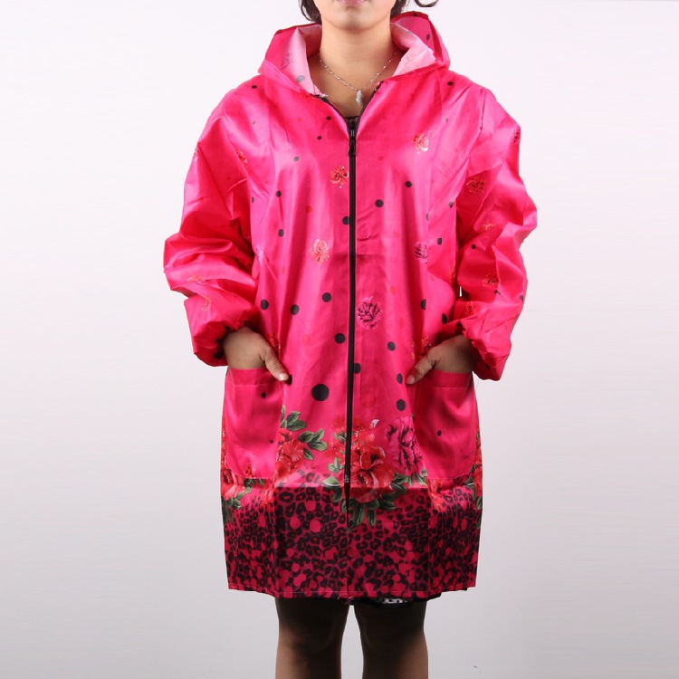 厂家批发男女成人拉链罩衣厨房长袖围裙连帽工作服加大微防水衣.